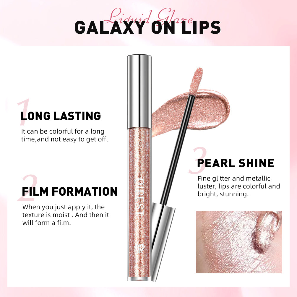 6 Colors Sparkling Liquid Lipstick Lip Gloss Moisturizing Long-Lasting Makeup Gray Diamond Waterproof Lip Tint Cosmetics