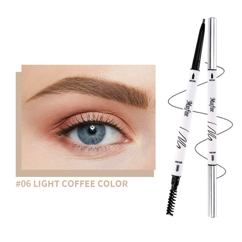 Double Head Fine Tube Eyebrow Pencil High Pigment Waterproof Not Easy To Fade Suitable For Beginners Eye Cosmetics