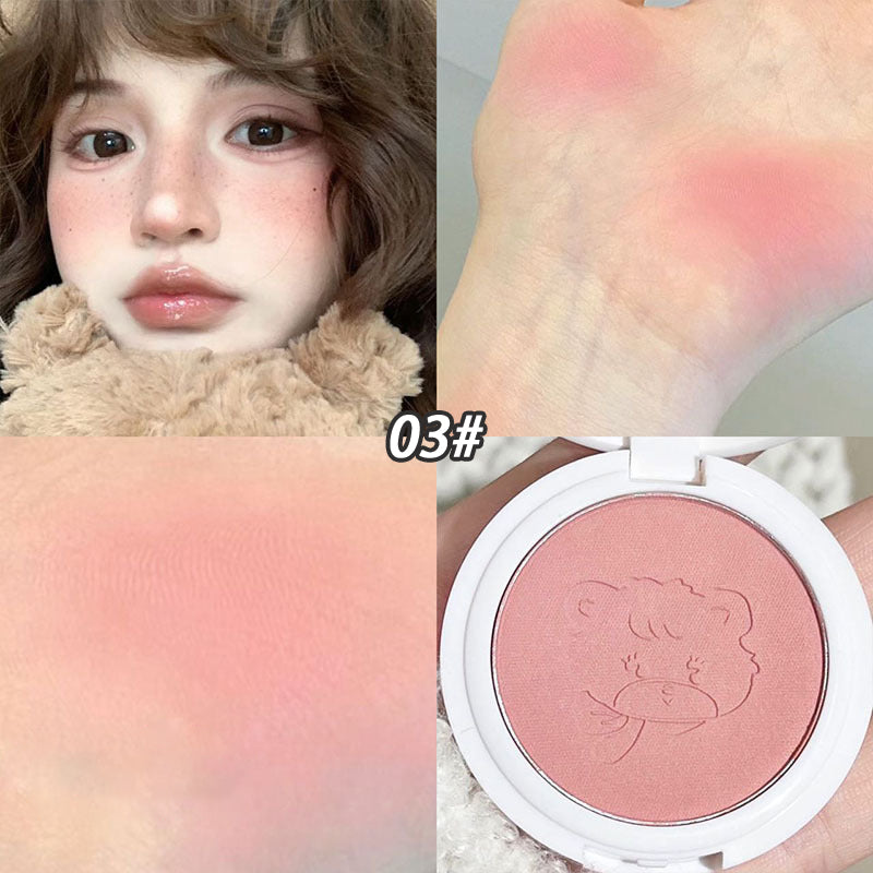 Monochrome Cute Blusher Peach Milk Pink Cream Natural Cheek Tint Brighten Waterproof Matte Face Contouring Blush Palette Makeup