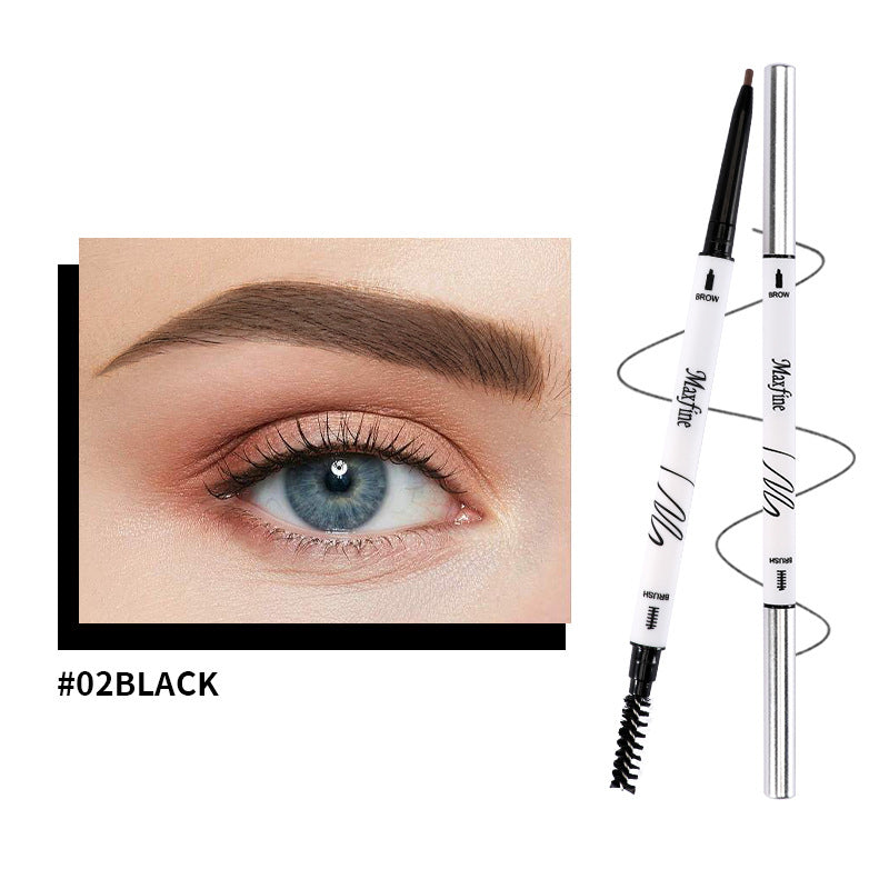 Double Head Fine Tube Eyebrow Pencil High Pigment Waterproof Not Easy To Fade Suitable For Beginners Eye Cosmetics