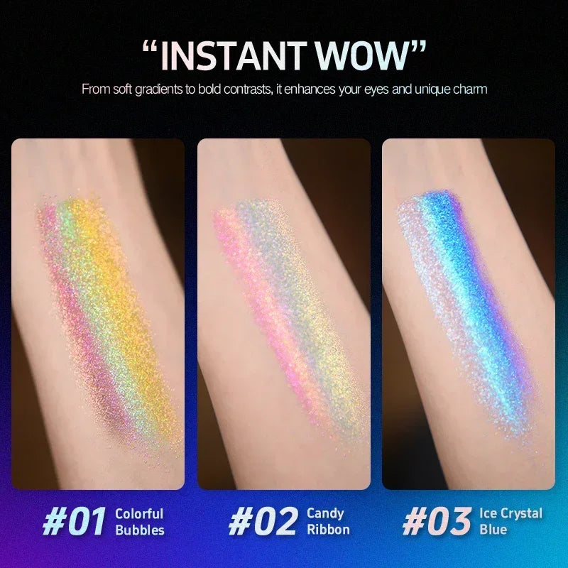 Rainbow Duochrome Eyeshadow New 5 Colors Shimmer Multichrome Long-lasting Eye Shadow Cosmetic Makeup for Women