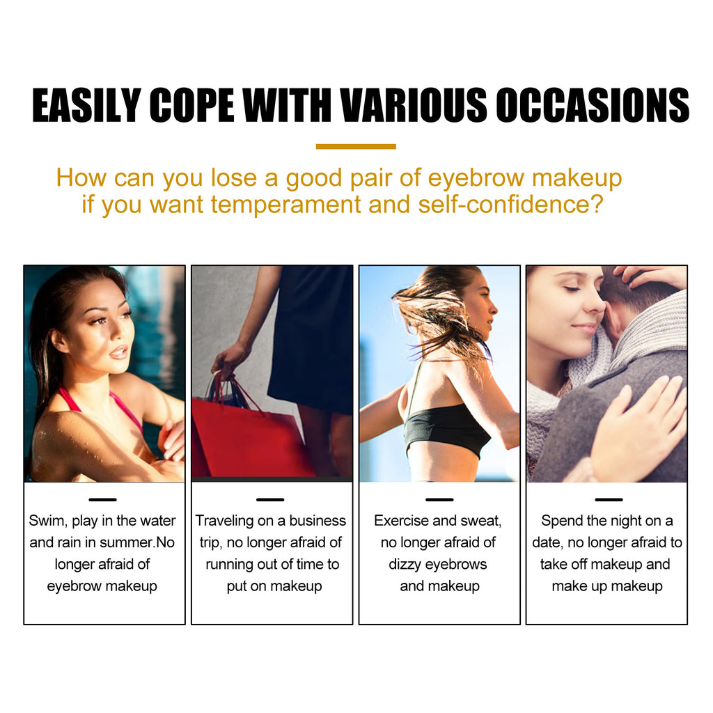 Light Brown Eyebrow Tint - Waterproof Smudge-proof Natural 3D Wild Brows Long Lasting Color Vegan Formula Easy Apply