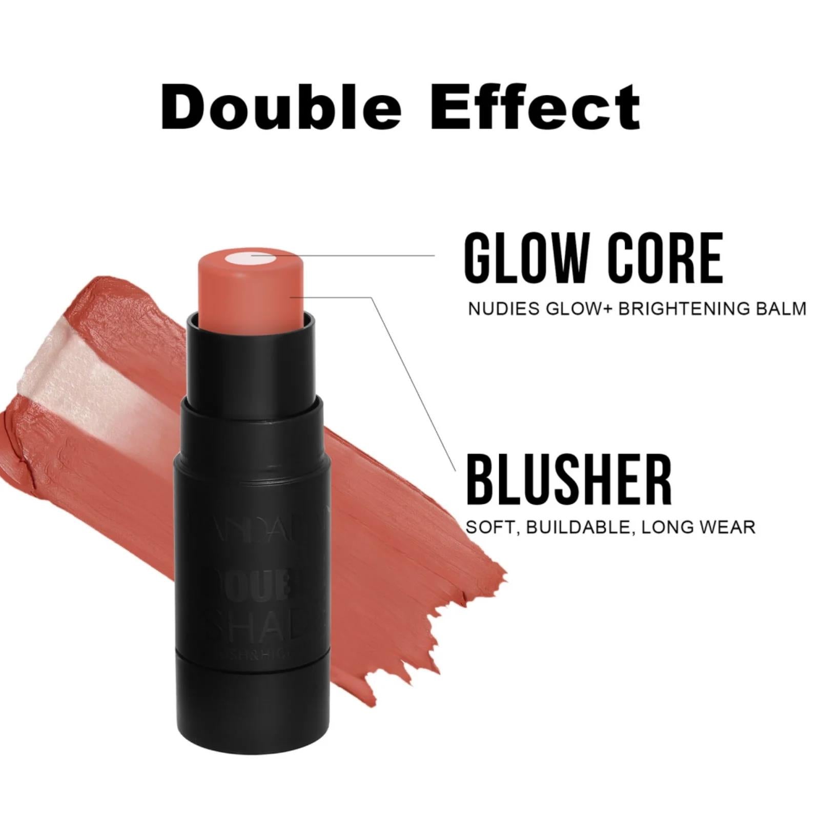 Velvety Sandwich Blush Highlighter Stick Long Lasting Rouge Tint Cream For Cheeks Lips Eyes Easy Blend Natural Look