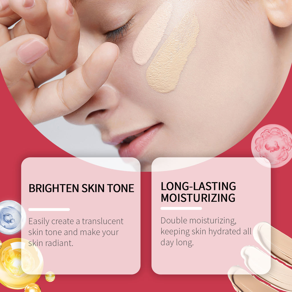 Moisturizing BB Cream Flawless Even Skin Tone Brighten Smooth Lightweight Refreshing Long Lasting Hydration Whitening Concealer