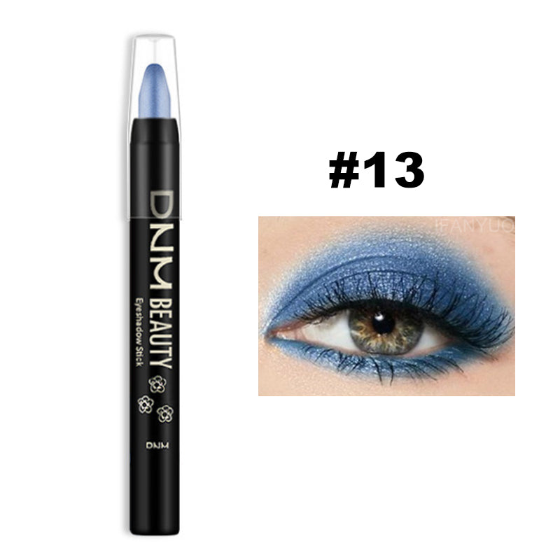 16 Colors Pearlescent Eyeshadow Sticks High Pigmented Eyeshadow Pencil Glitter Waterproof Long-Lasting Non-Smudged