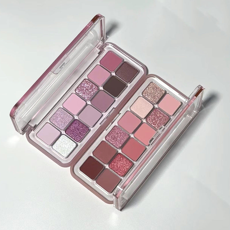 12 Colors Shimmer Matte Eyeshadow Palette Nude Rose Pink Glitter Pigment Eye Shadow Lasting Waterproof Make Up Palette Cosmetics