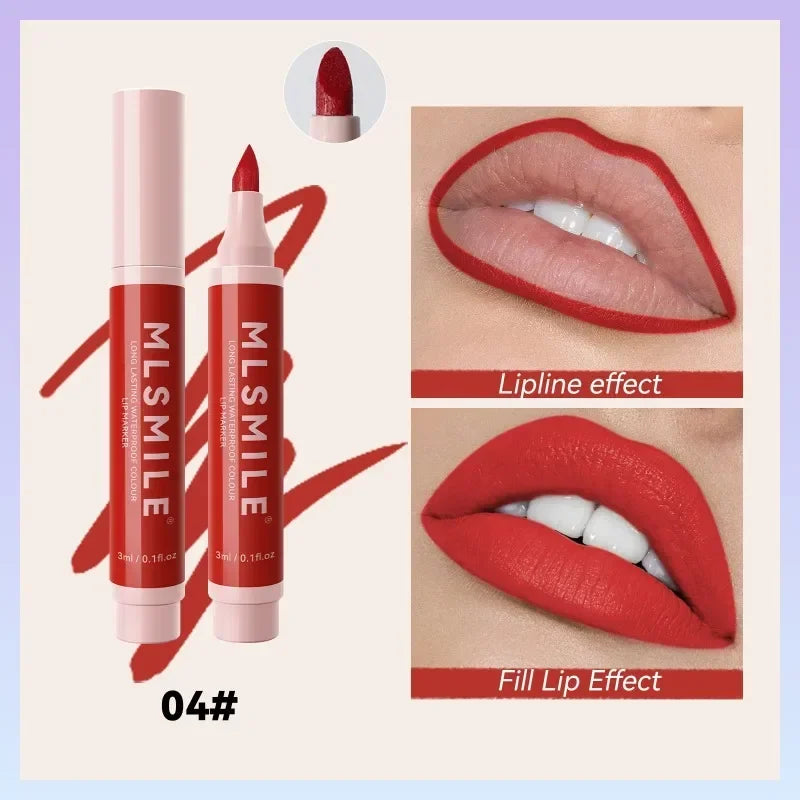 Hydrating Waterproof Lip Stain Matte Lip Liner Marker Pen Lipstick Lasting Colour Lipstick Contour Pen with A Natural Effect