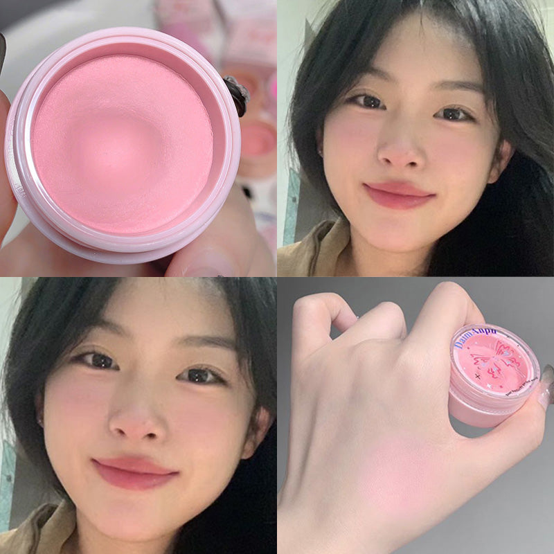 Korea Air Sense Blush Mud Mousse Blush Palette Rose Cherry Cheek Tint Blusher with Puff Makeup Matte Peach Rouge Contour Shadow