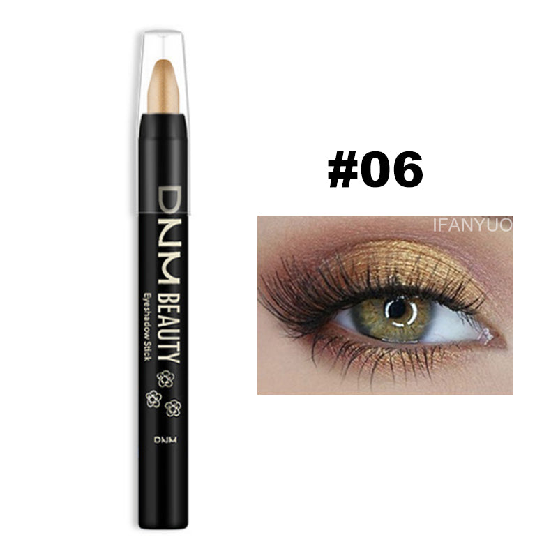 16 Colors Pearlescent Eyeshadow Sticks High Pigmented Eyeshadow Pencil Glitter Waterproof Long-Lasting Eye Makeup Non-Smudged