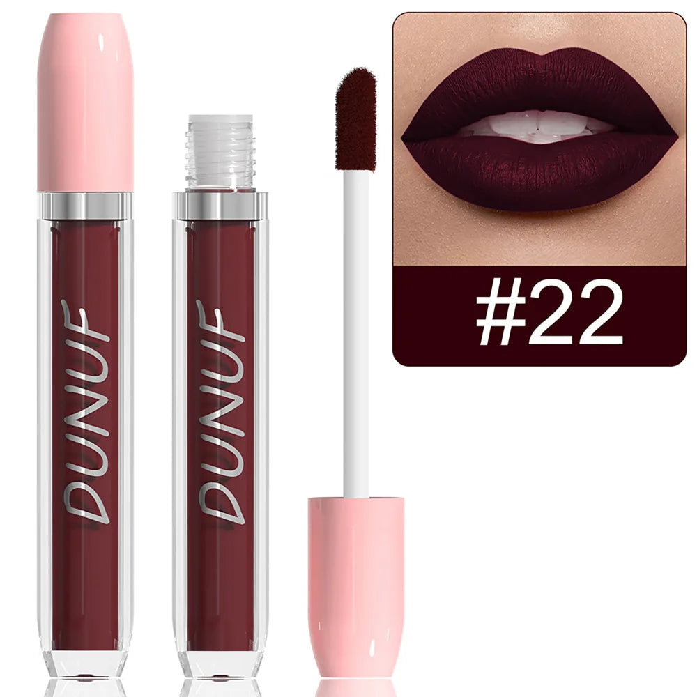 25 Color Velvet Matte Lip   Lipstick Liquid Waterproof Sexy Red Matte Lip Glaze Non-Stick  Makeup Not Easy To Fade Lip Gloss