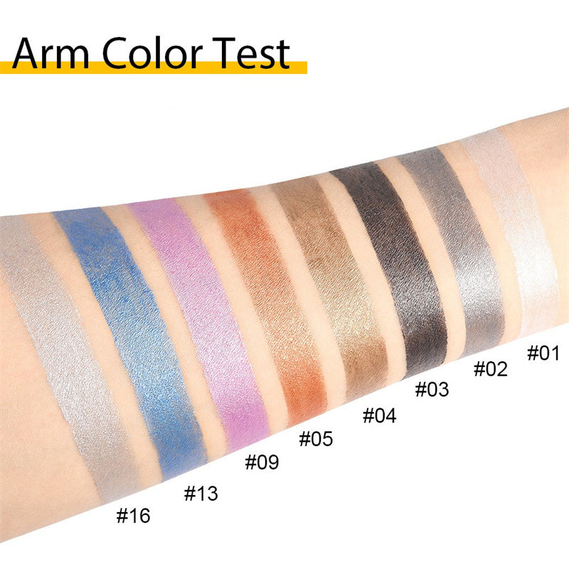 16 Colors Pearlescent Eyeshadow Sticks High Pigmented Eyeshadow Pencil Glitter Waterproof Long-Lasting Eye Makeup Non-Smudged