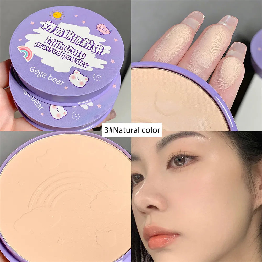 Oil Control Loose Powder Lasting Cute Pressed Powder Waterproof Brightening Concealer Light Breathable Dual-use Face Cosmetics