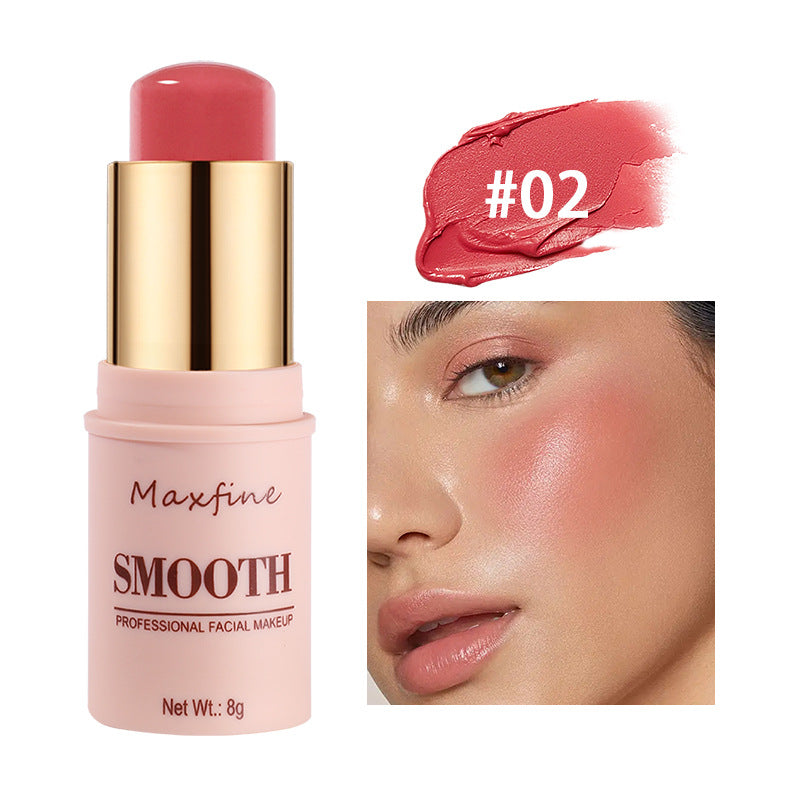 Smooth Blush Stick Naturally Saturated Long-lasting Waterproof Easy to Wear Matte Blush 3 in 1 Makeup Used On Lips Eyes Cheeks
