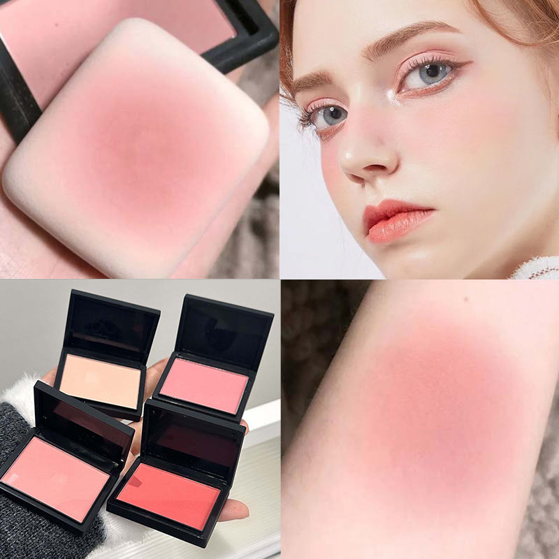 Light and Translucent Single-Color Blush  Matte Texture  Delicate  Soft  Waterproof  Sweat-Proof  Easy to Color  Natural Nude Makeup Whitening  Low Saturation Matte Contouring Rouge   Holiday Gift for Beginners