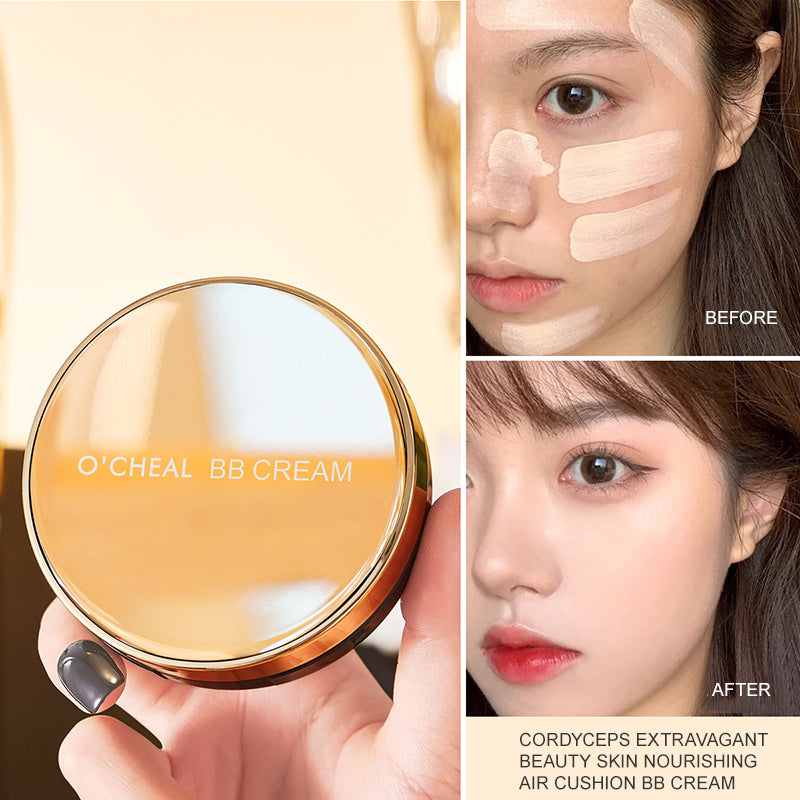 BB Cream Air Cushion Whitening Fuller Coverage Waterproof Long-lasting Concealer Cushion Compact With Puff Face Makeup