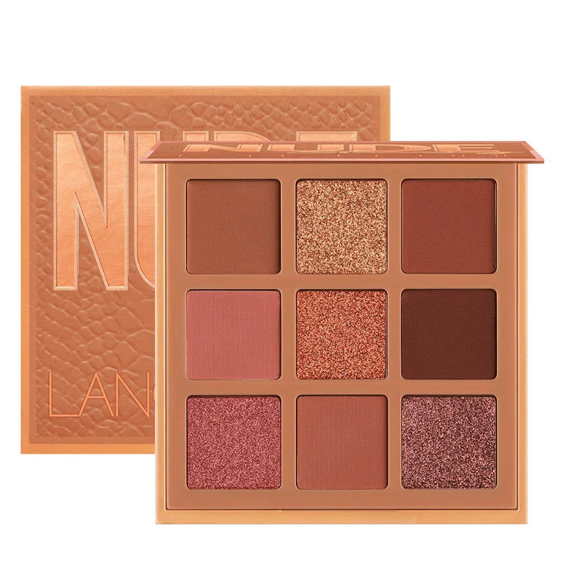 9 Colors Nude Eyeshadow Powder Makeup Palette Matte Shimmer Eye Pigmented Powder Make Up Warm Earth Color Eyeshadow