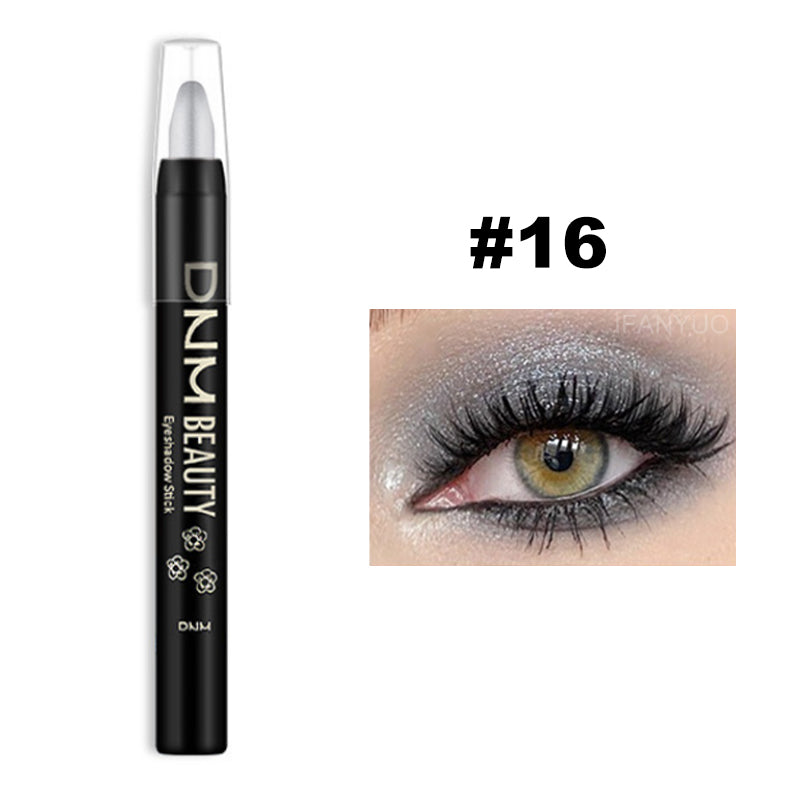 16 Colors Pearlescent Eyeshadow Sticks High Pigmented Eyeshadow Pencil Glitter Waterproof Long-Lasting Non-Smudged