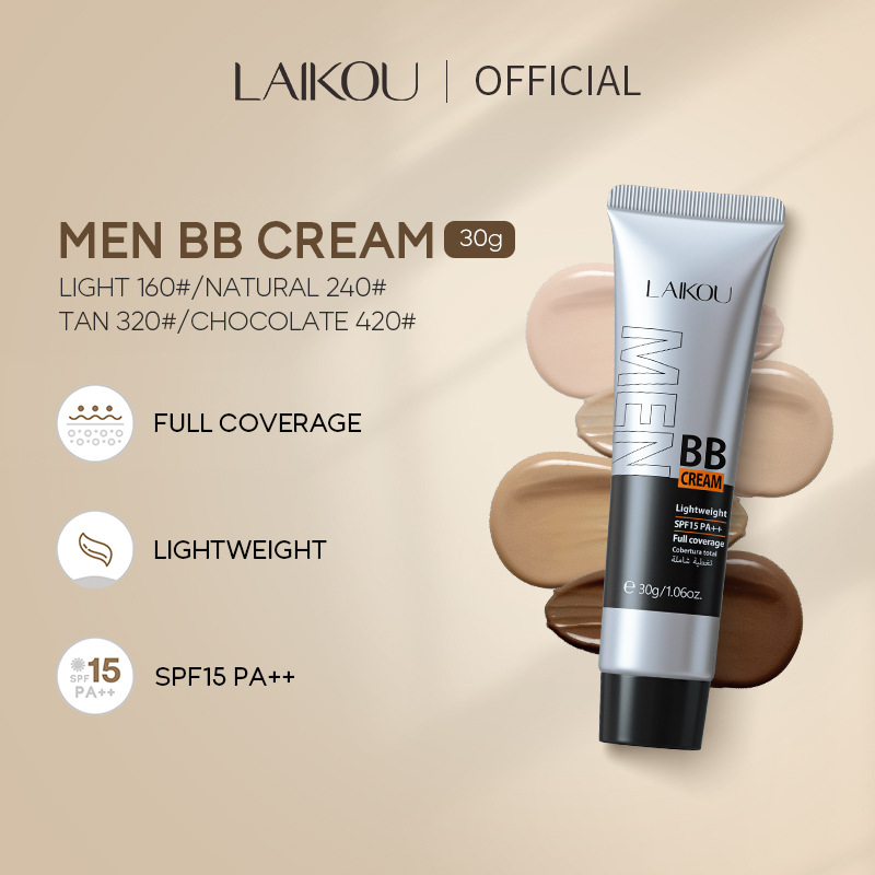 Men's BB Cream-Full Coverage Long-Lasting Waterproof Men's Concealer Natural Color Suitable for Gifts for Men's Christmas Gifts