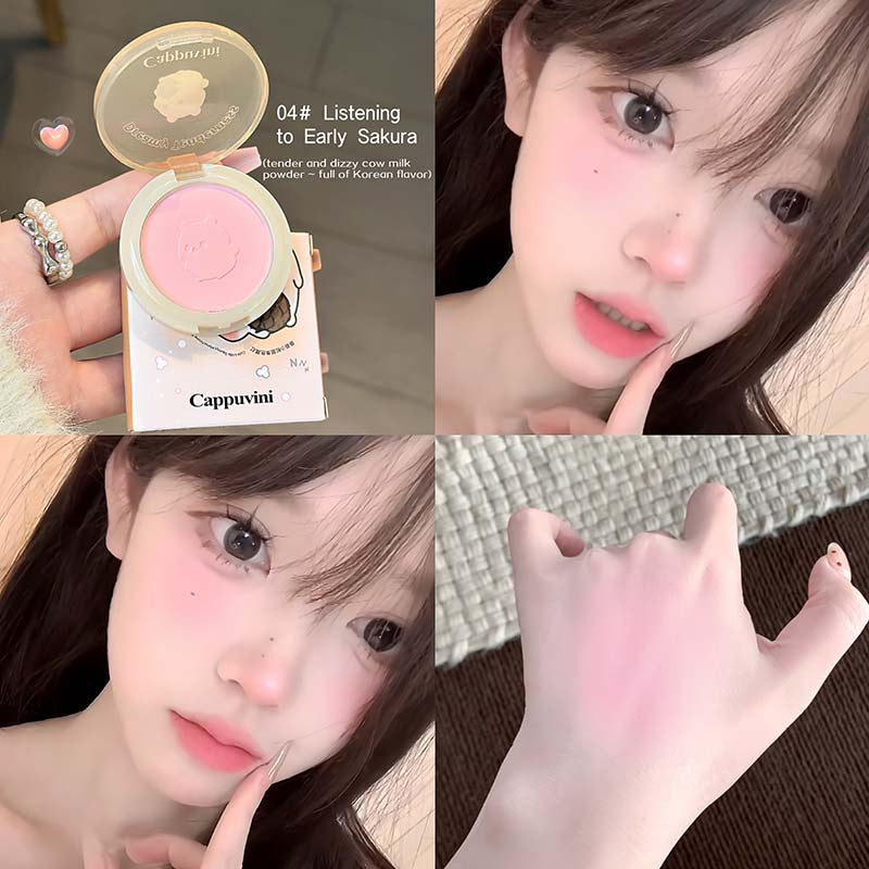 Monochrome Color Blush Matte Makeup Effect Natural Easy to Color Single Blush Pink Rouge