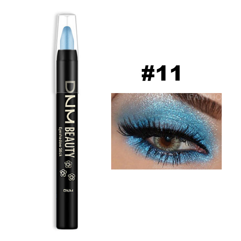 16 Colors Pearlescent Eyeshadow Sticks High Pigmented Eyeshadow Pencil Glitter Waterproof Long-Lasting Eye Makeup Non-Smudged