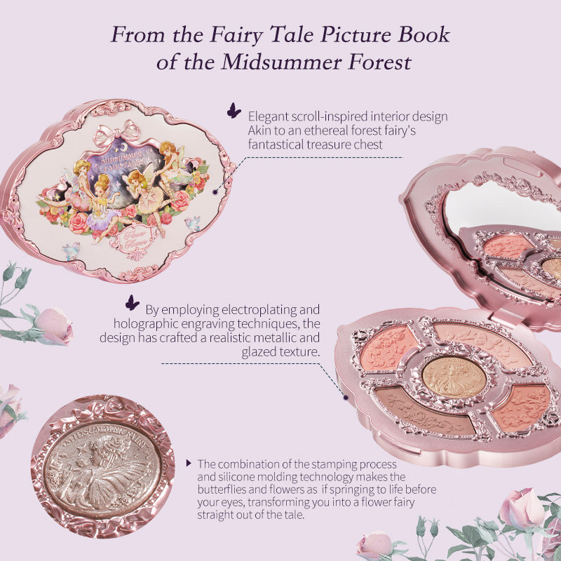 Flower Knows Midsummer Fairytales Collection Embossed Five-Color Eyeshadow Palette