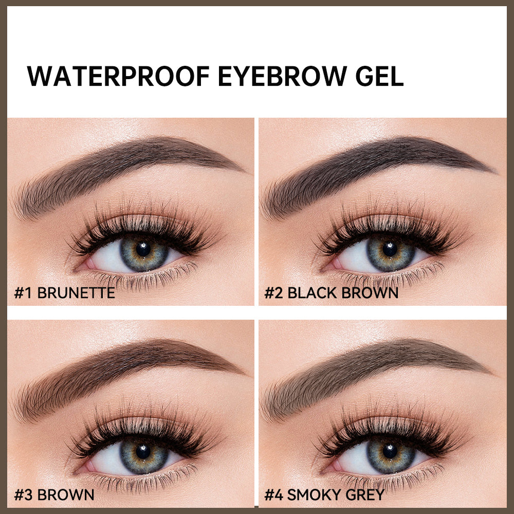 Waterproof Eyebrow Gel for Long Lasting Highly Tinted Liquid Eye Brow Makeup Sweatproof Natural Black Brown