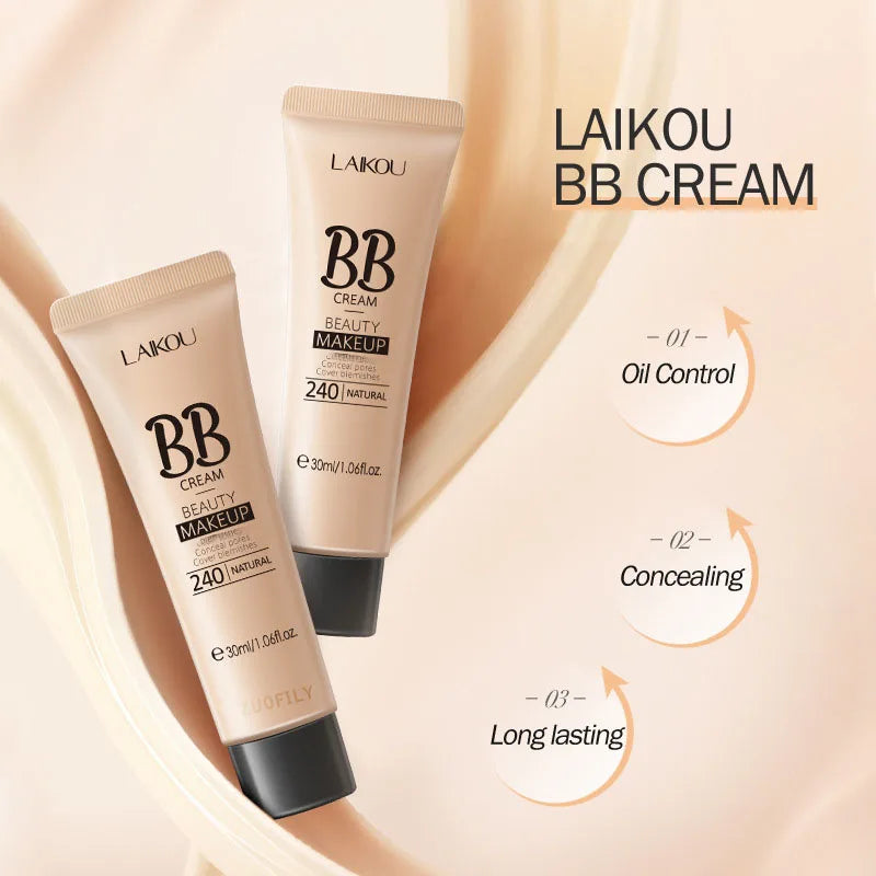 BB Cream 18 Hour Longlasting Liquid Foundation Waterproof Anti-acne Marks Flawless Natural Face Base Makeup Moisturize