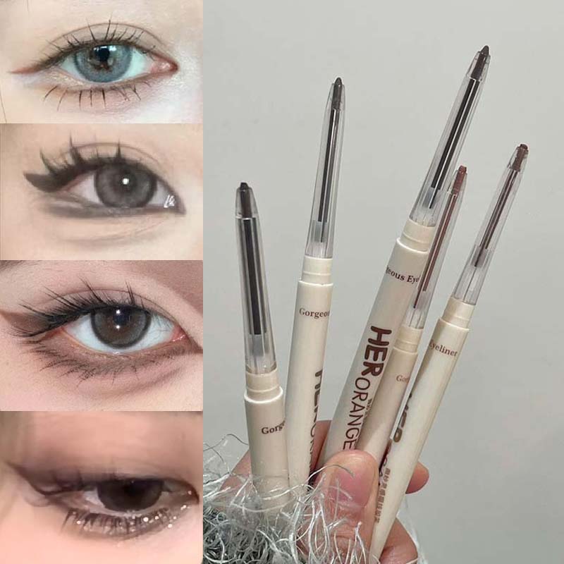 Chocolate Brown Eyeliner Gel Pen 5 Colors Long-lasting Waterproof Gel Eyeliner Latte Coffee Matte Silkworm Eyeliner Pen Makeup
