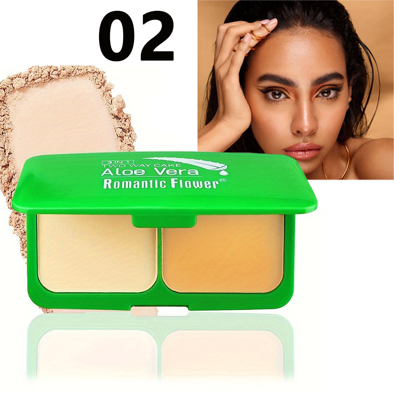 3-in-1 Double-Layer Aloe Vera Matte Powder Foundation Waterproof Sweatproof Long-Lasting Oil Control for Summer Makeup Set