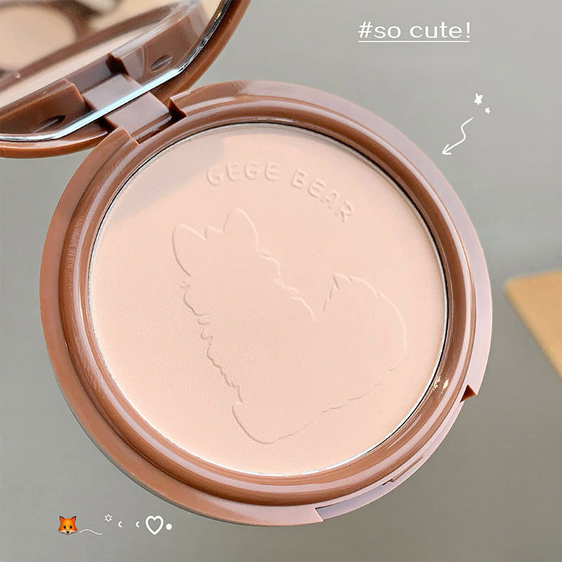 Cute Silky Matte Press Powder Makeup Setting Brightening Oil-Control Full Coverage Makeup Foundation Concealer Honey Powder