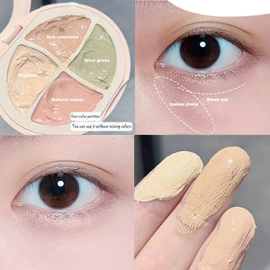 Four-color concealer, cover dark eye circles, acne wrinkles, matte moisturizing, brightening makeup products