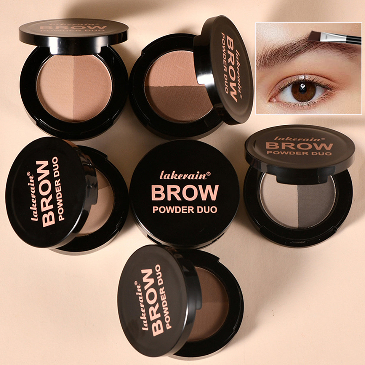 Dual-color Eyebrow Powder Ash Brown Contour Shadow Three-dimensional Eyebrow Shape Waterproof Natural Compact Powder Palette