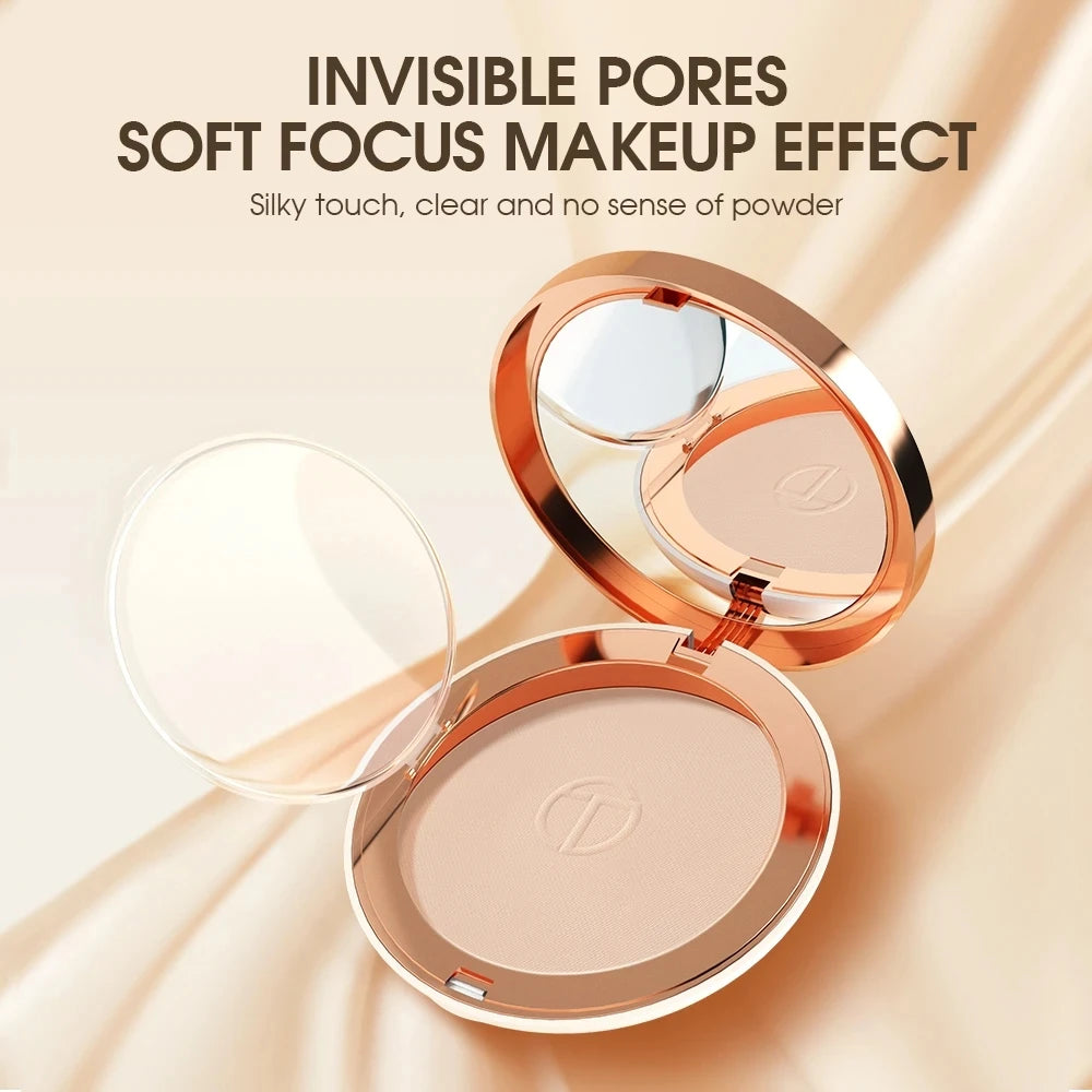 Oil-Control Face Pressed Powder Silk Smooth Makeup Setting Powder Waterproof Concealer Long Lasting Soft Face Powder