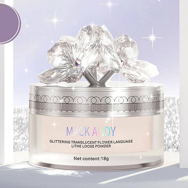 Crystal Flower Setting Powder Oil Control Compact Waterproof Powder Exquisite Translucent Face Powder Dupe Makeup Large Capacity