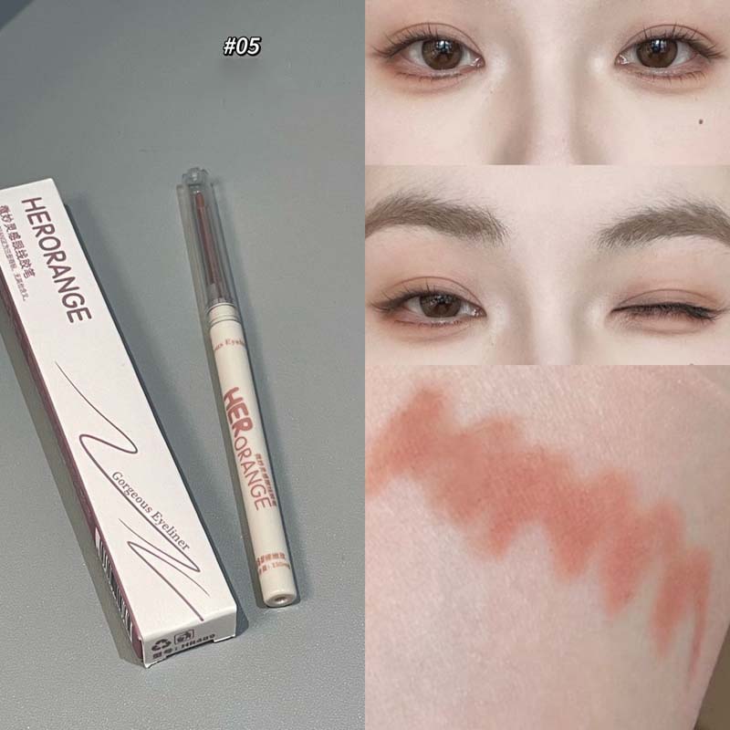 Chocolate Brown Eyeliner Gel Pen 5 Colors Long-lasting Waterproof Gel Eyeliner Latte Coffee Matte Silkworm Eyeliner Pen Makeup