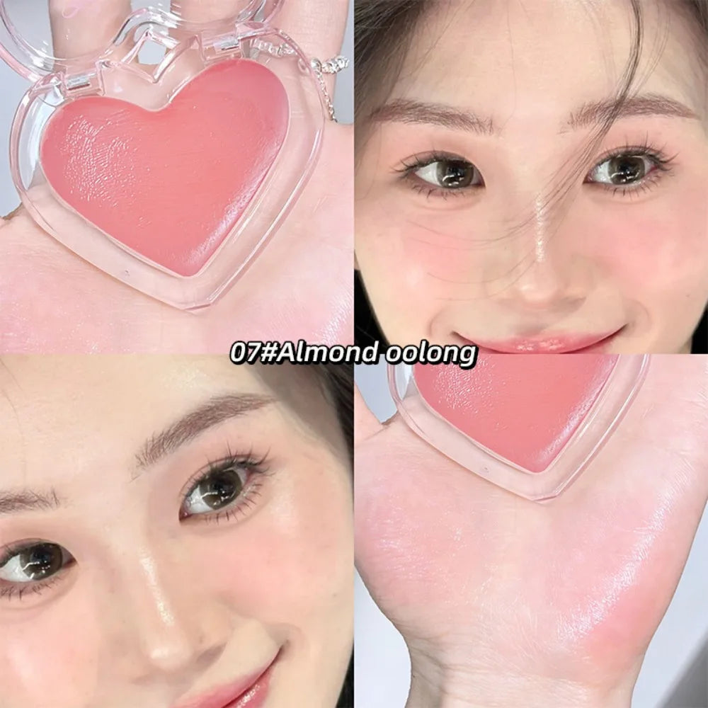 Peach Pink Sparkling High Gloss Powder Highlighter Palette Face Contour Brighten Expansive Jelly Blush Paste Illuminate Makeup