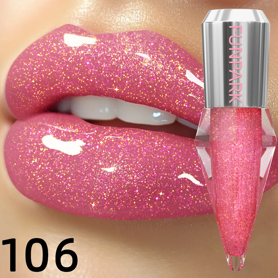 8 Color Glitter Shimmer Lip Gloss Moisturizing Lip Tinted Fuller Lip Effect Diamond Liquid Lipstick Makeup Sexy Lip Care Gifts