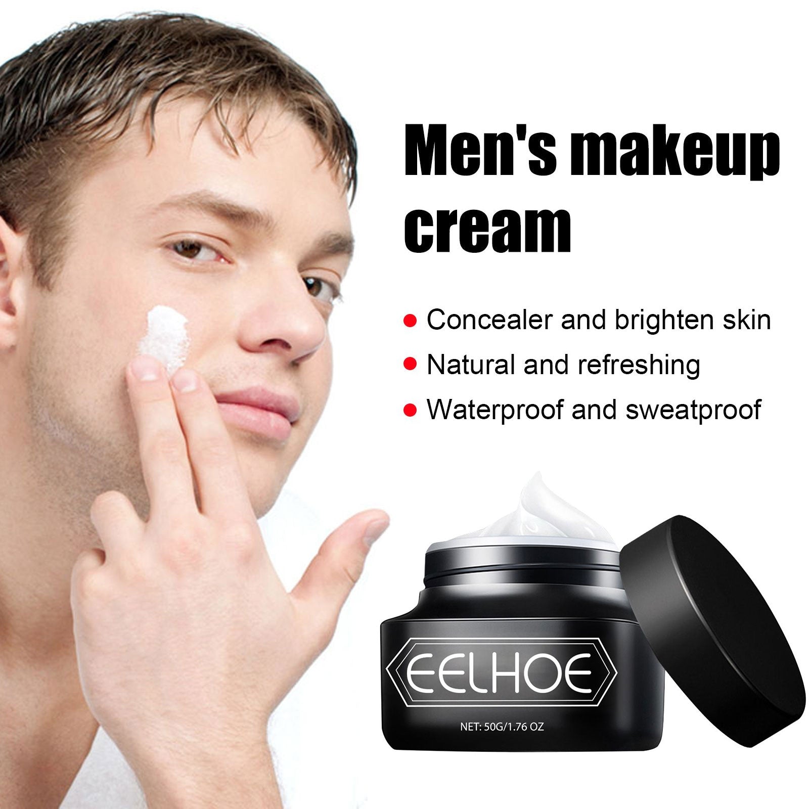BB Cream Men Face Concealer Oil Control Waterproof Long Lasting Cover Flaws Makeup Nourishing Brightening Man Facial BB Cream