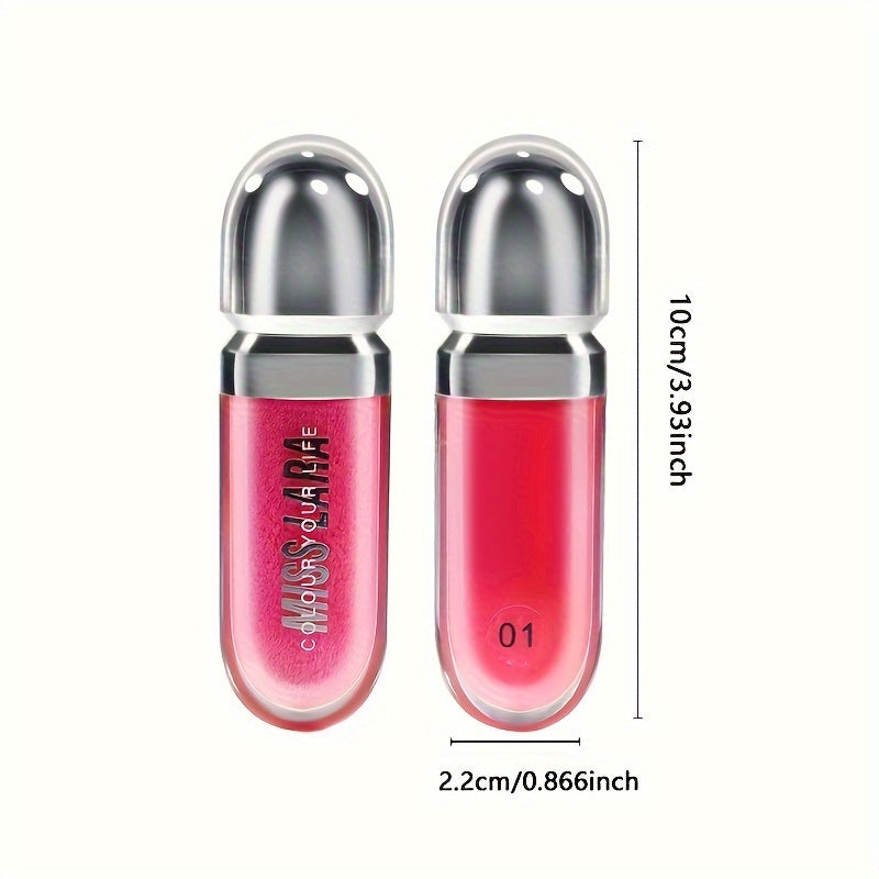 Beauty Moisturizing Lip Gloss with Shimmer - Hydrating Liquid Lip Shine Oil for Adult  Nourishing 3D Effect  Long-Lasting