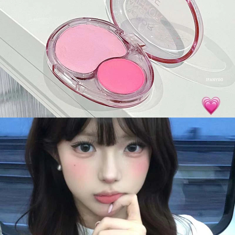 Two-tone Blusher Cream Vibrant Red Pink Cheek & Lip Mud Shrink Expansion Grey Rose Color Natural Nude Brown Makeup Matte Rouge