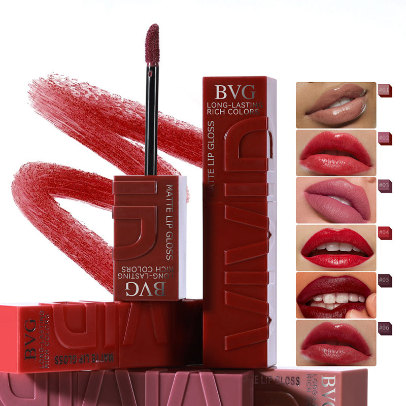Multi-color matte lasting lip gloss lip gloss non-greasy non-fading high-end warm colors rich makeup liquid lipstick