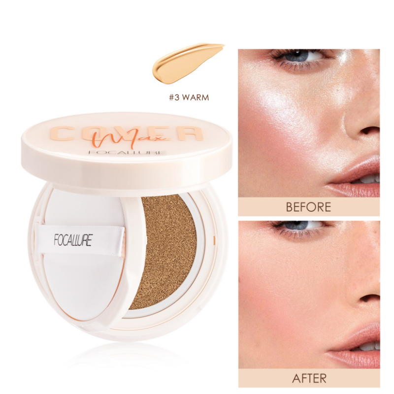 BB Cushion Cream Full Coverage Oil-control Foundation Waterproof Long Lasting Flawless Finish Makeup Air Cushion