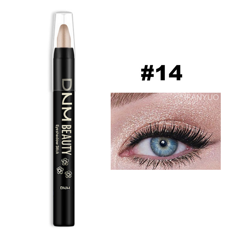16 Colors Pearlescent Eyeshadow Sticks High Pigmented Eyeshadow Pencil Glitter Waterproof Long-Lasting Non-Smudged