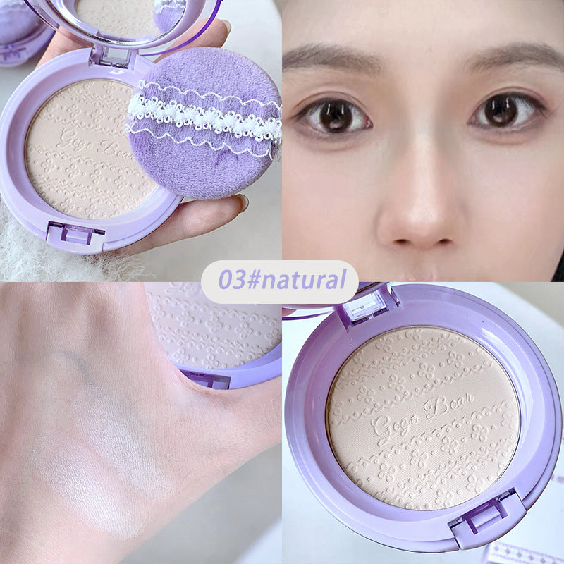 Purple Translucent Setting Powder Makeup Waterproof Oil Control Natural Matte Clear White Loose Face Pressed Powder Makeup Girls