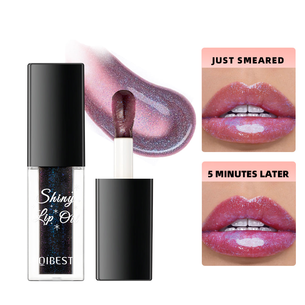Mirror Black Lip Oil Color Changing Lipstick Moisturizing Shiny Lip Gloss Oil Plumping Lasting Diamond Lipgloss Cosmetics