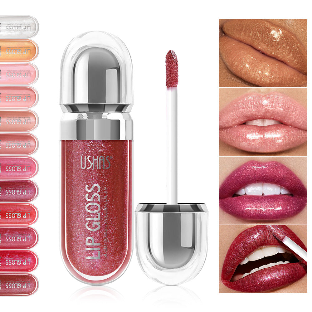 12 colors mirror fine flash liquid lipstick pearlescent color waterproof sweatproof non-stick  lip gloss