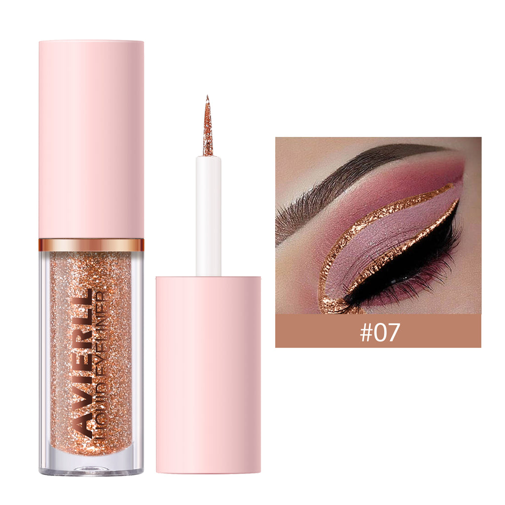 Glitter Liquid Eyeliner Pen - Long-Lasting  Smudge-Proof  Waterproof  Fast-Drying Easy-to-Use Eye Makeup with Golden Colour