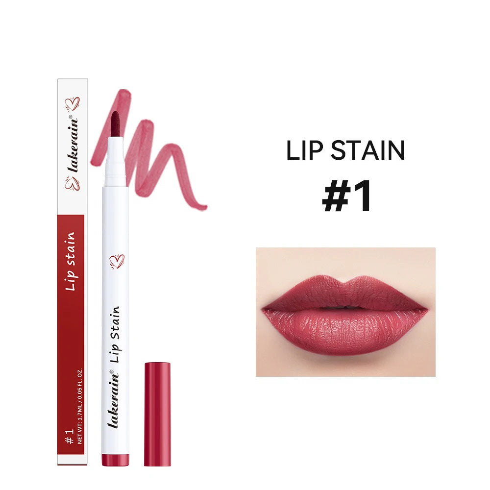 Lip Stain Pencil Liquid Lip Liner Waterproof Plumping Lip Tint Natural Matte Nude Brown Long Lasting Beauty Marker Pen Makeup