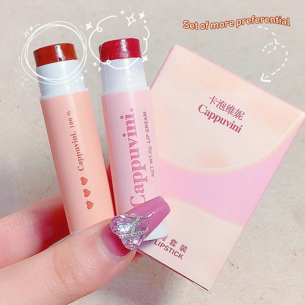 Jelly Tinted Lip Balm Moisturizing Colored Lip Stains Hydrating Waterproof Lipstick Gloss Base Pumpler Lip Care Primer Cream Set