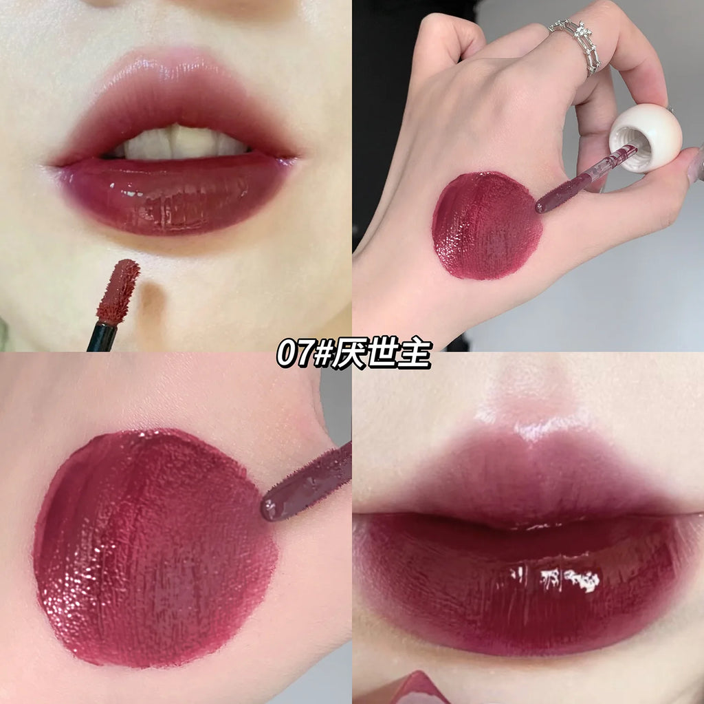 7 Color Moisturizing Lip Tint Jelly Liquid Lipstick Non Sticky Cup Sexy Lip Mud Mirror Water Lip Glaze Women Makeup Cosmetics